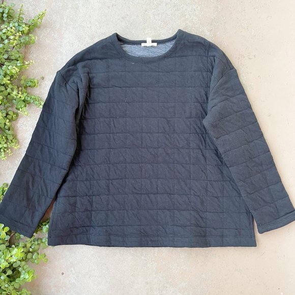 Eileen Fisher Tops - Eileen Fisher Quilted Organic Cotton Box Top Pullover Sweatshirt, Size Small